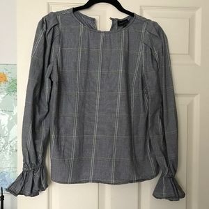 Plaid long sleeve blouse